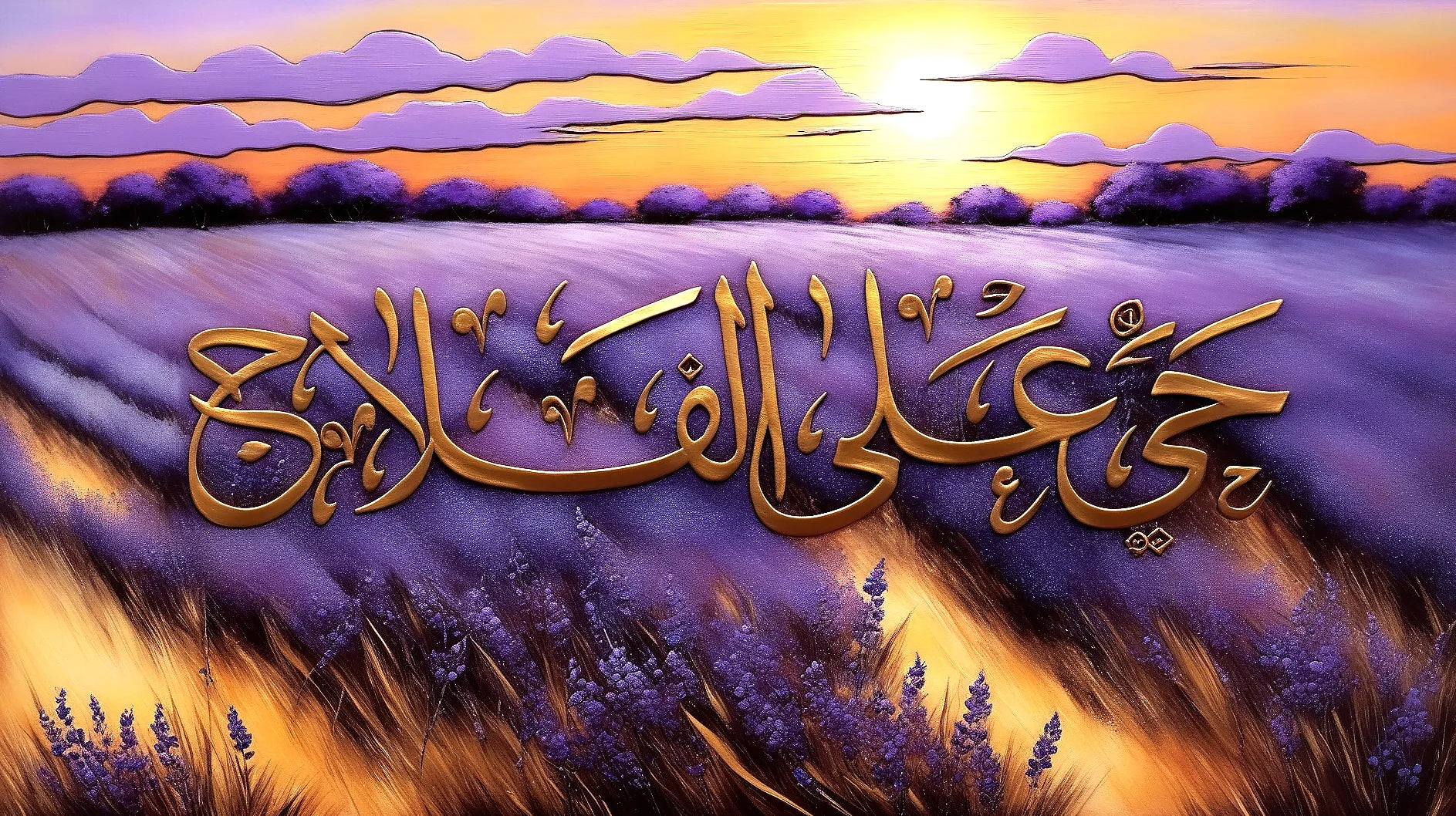 Detailed View Modern Digital Calligraphy of HAYYA ALAL FALAH