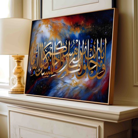 Elegant Surah Ar-Rum 21 Calligraphy
