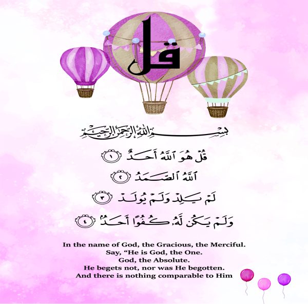 Surah Ikhlas Wall Art Blue