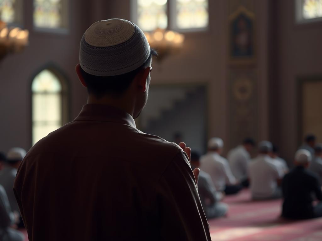 AL-MUQADDIM: Understanding Allah's Divine Name of Advancement A Muslim in prayer showing devotion and seeking spiritual advancement