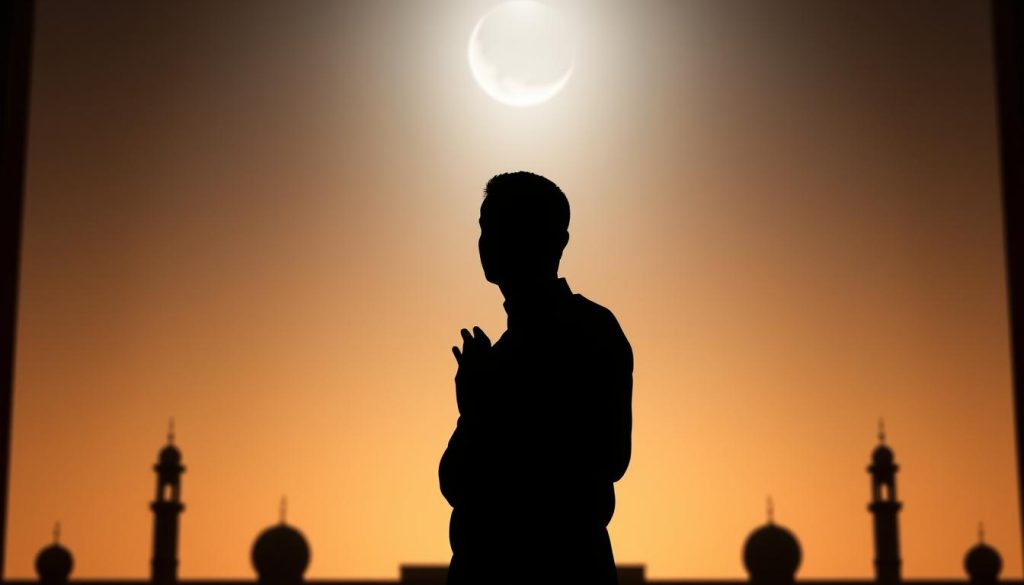 A person in contemplation seeking the light of guidance from An-Nur (The Light)