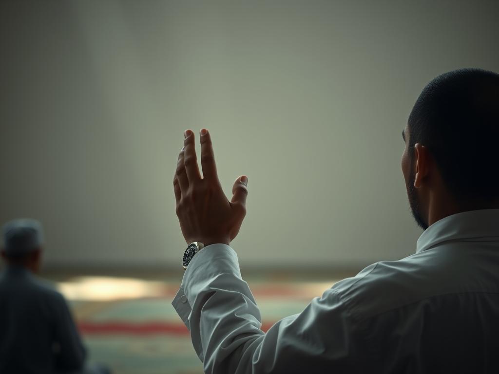 A person in prayer seeking Allah's forgiveness through dua