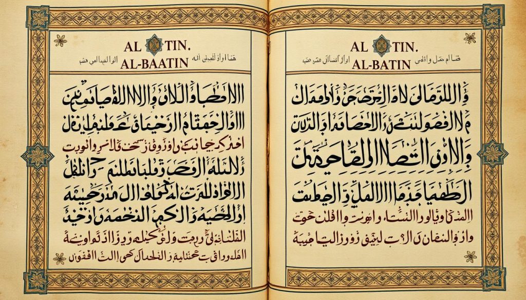 AL-BAATIN: The Hidden, The Imperceptible Name of Allah Ancient Islamic manuscripts discussing Allah's name AL-BAATIN with ornate calligraphy