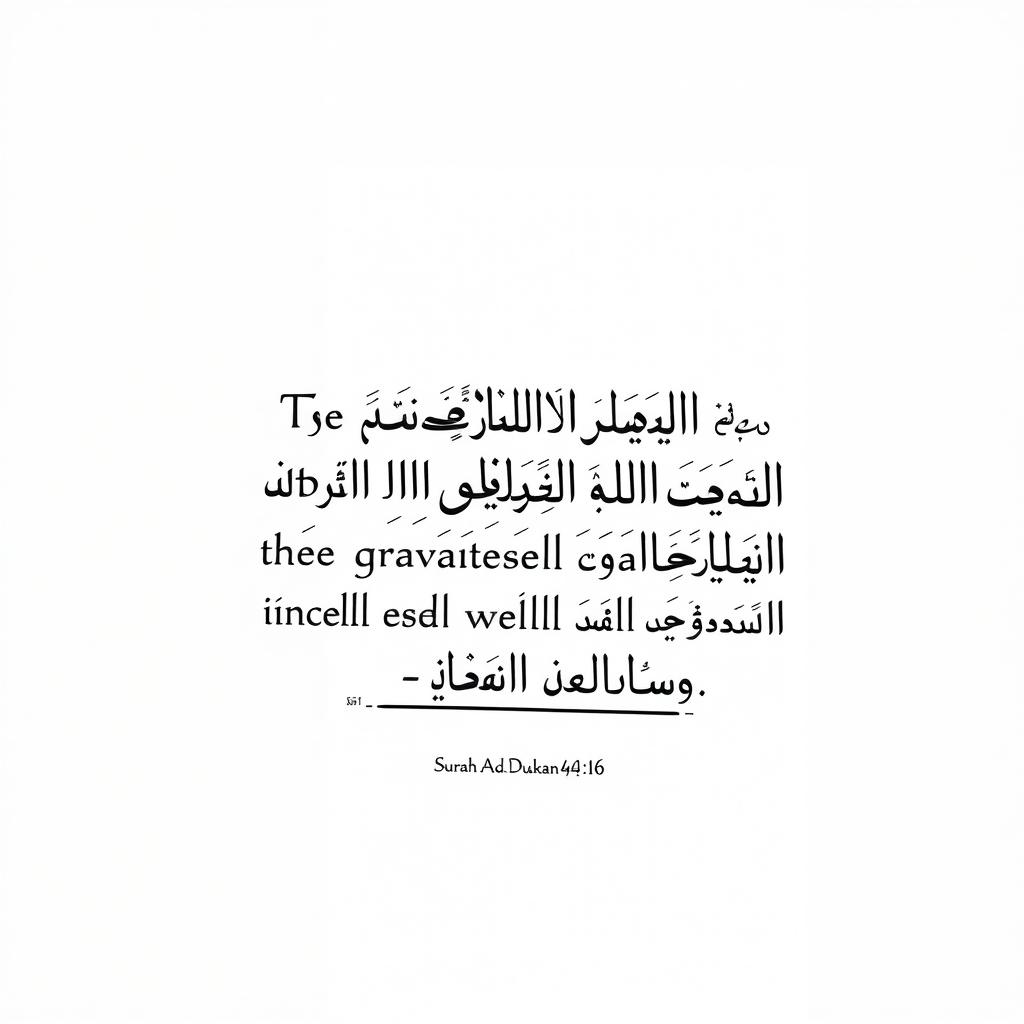 AL-MUNTAQIM: Understanding Allah's Name of Divine Justice Arabic calligraphy of Surah Ad-Dukhan verse 16