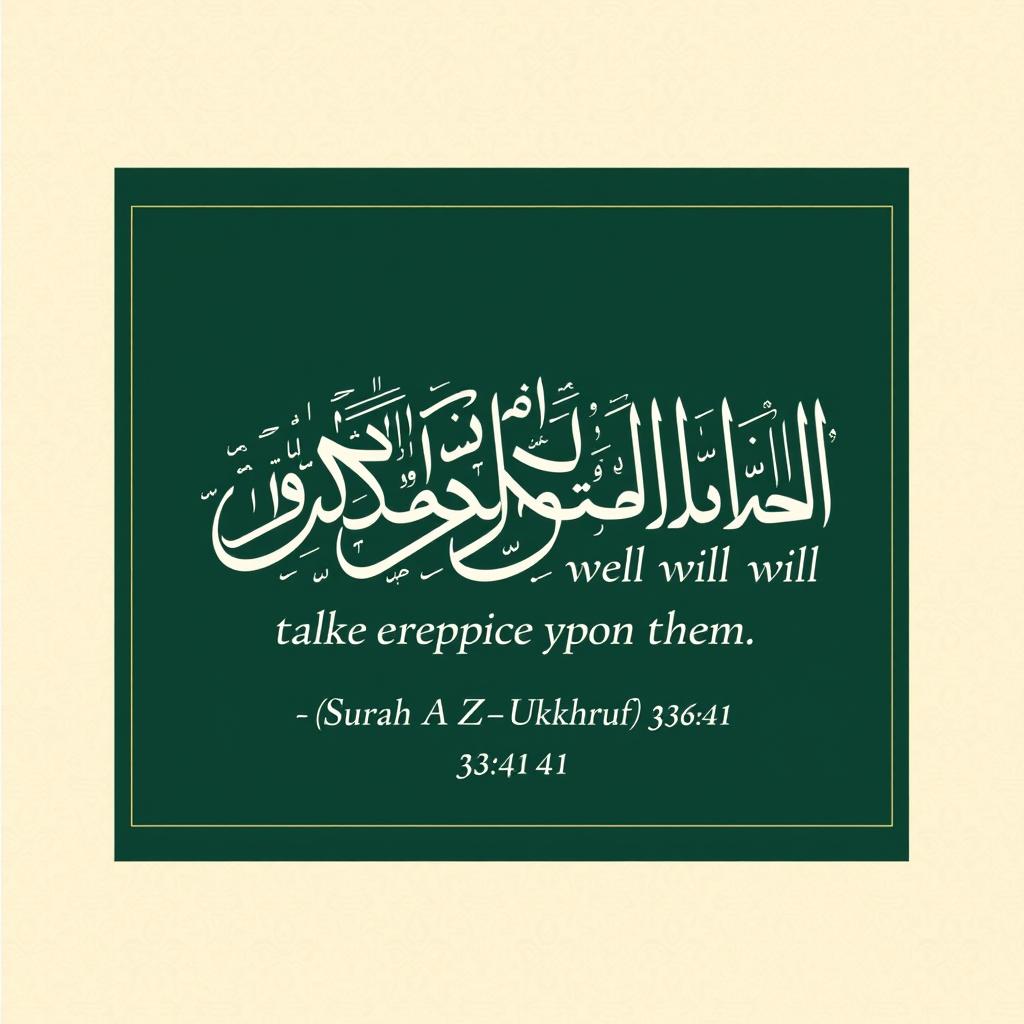 AL-MUNTAQIM: Understanding Allah's Name of Divine Justice Arabic calligraphy of Surah Az-Zukhruf verse 41