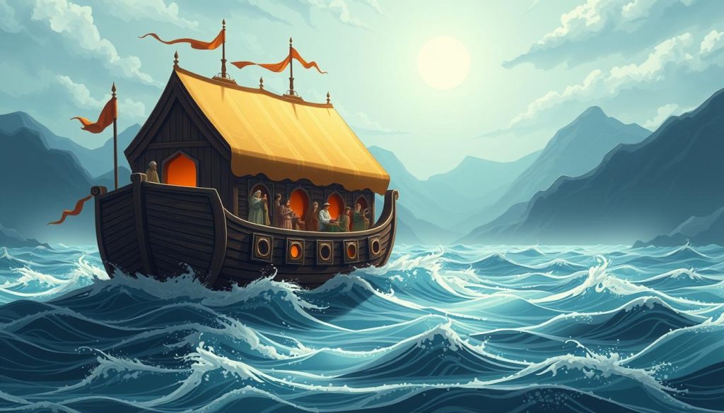 AL-MUNTAQIM: Understanding Allah's Name of Divine Justice Artistic depiction of the story of Prophet Nuh (Noah) and the flood