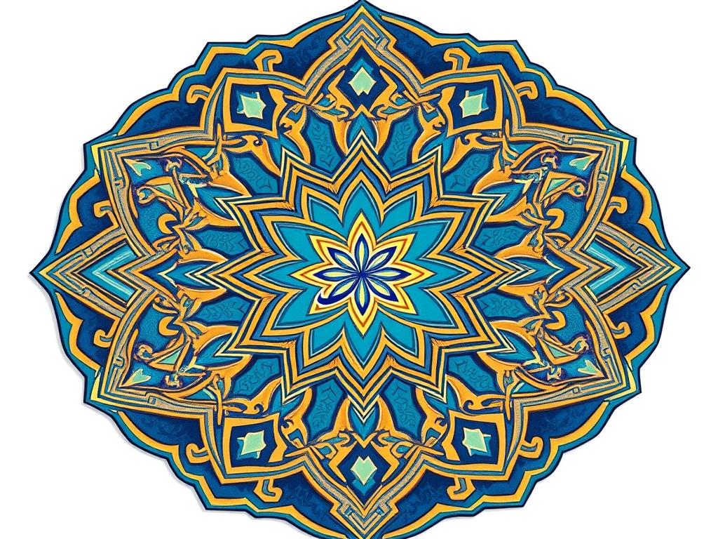 Artistic representation of AR-RASHEED in Islamic art showing the concept of guidance