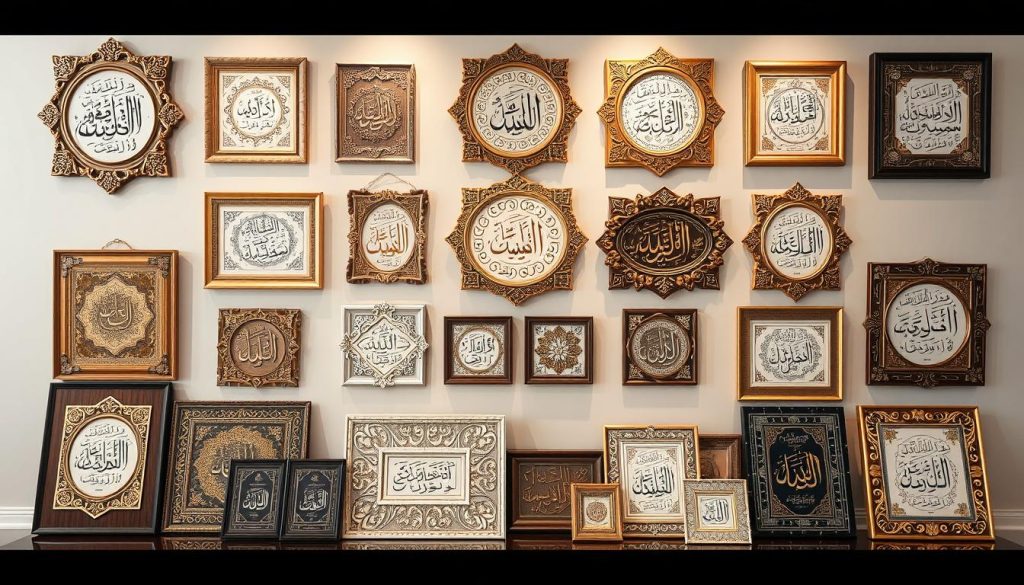 Beautiful Surah Al-Ikhlas wall art collection in various styles and materials