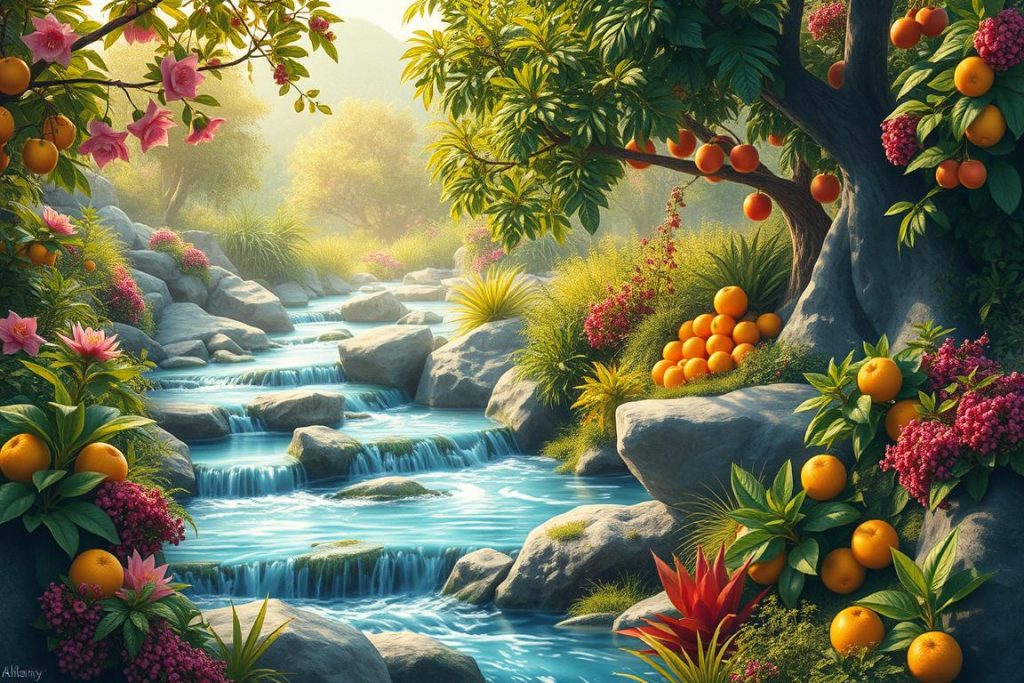 Beautiful natural landscape illustrating Allah's abundant provision as AL-GHANIYY