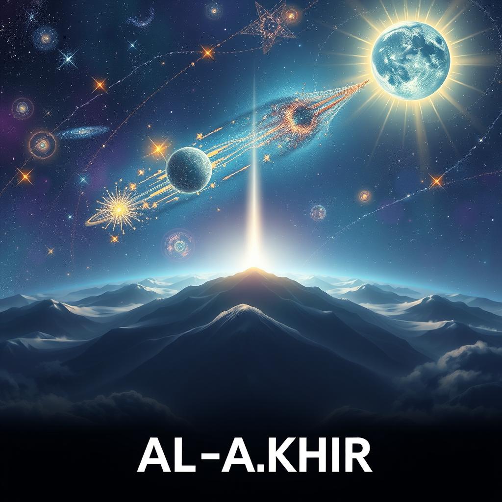 Conceptual illustration of AL-AAKHIR showing eternity concept with stars and universe