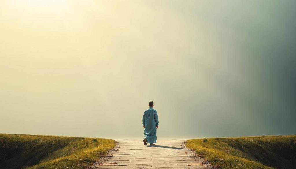 Conceptual image representing the balance between divine guidance and human free will