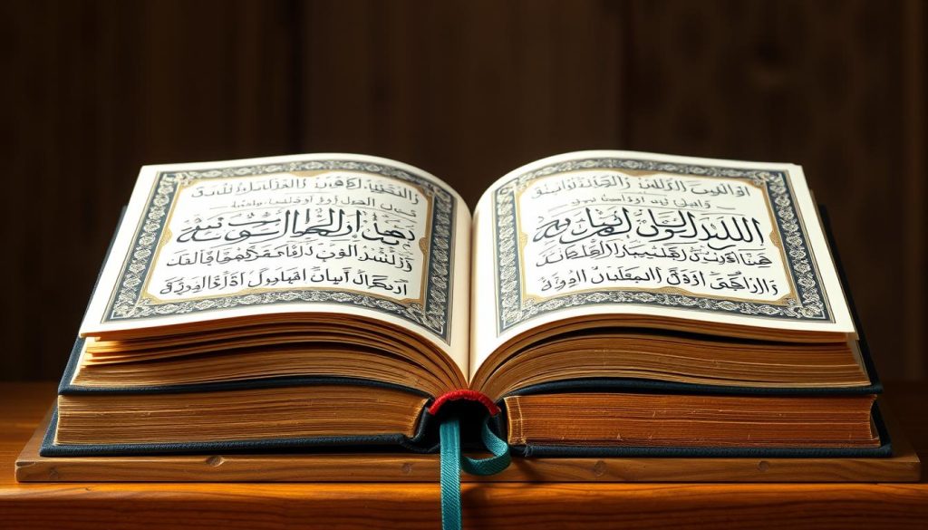 Hadith collection books with Islamic calligraphy