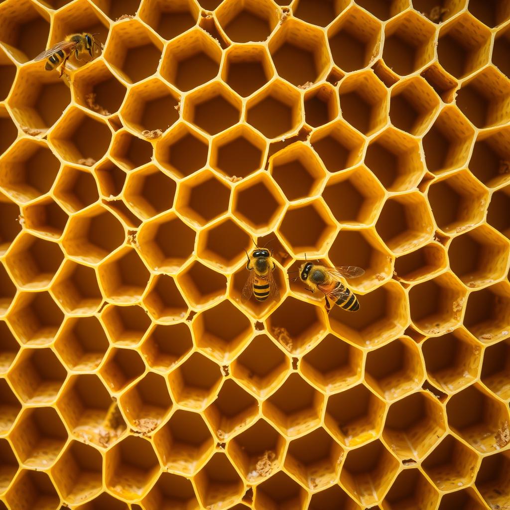 Honeycomb structure showing the perfect hexagonal pattern as an example of Allah's guidance in nature