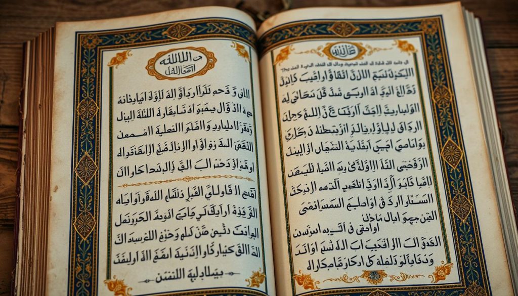 Illuminated Quranic manuscript showing verses related to Allah's divine timing