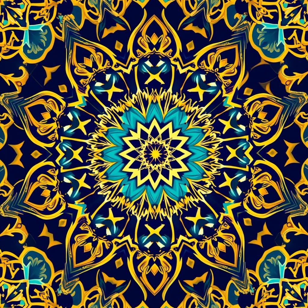 Intricate Islamic geometric patterns symbolizing divine order