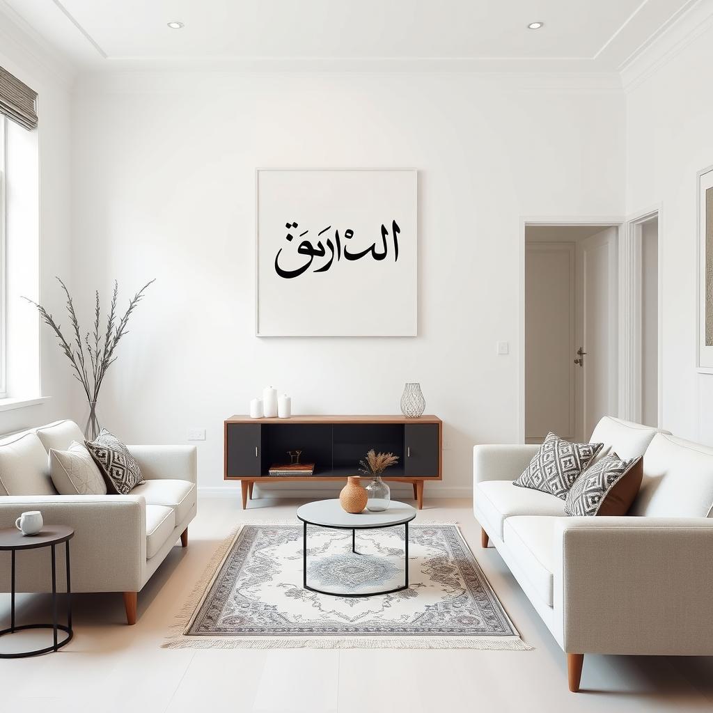 Minimalist UK apartment with subtle Islamic design elements