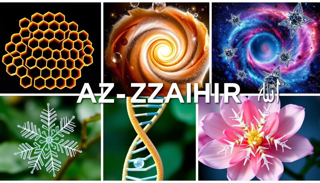 Multiple natural elements showing Allah's signs in creation