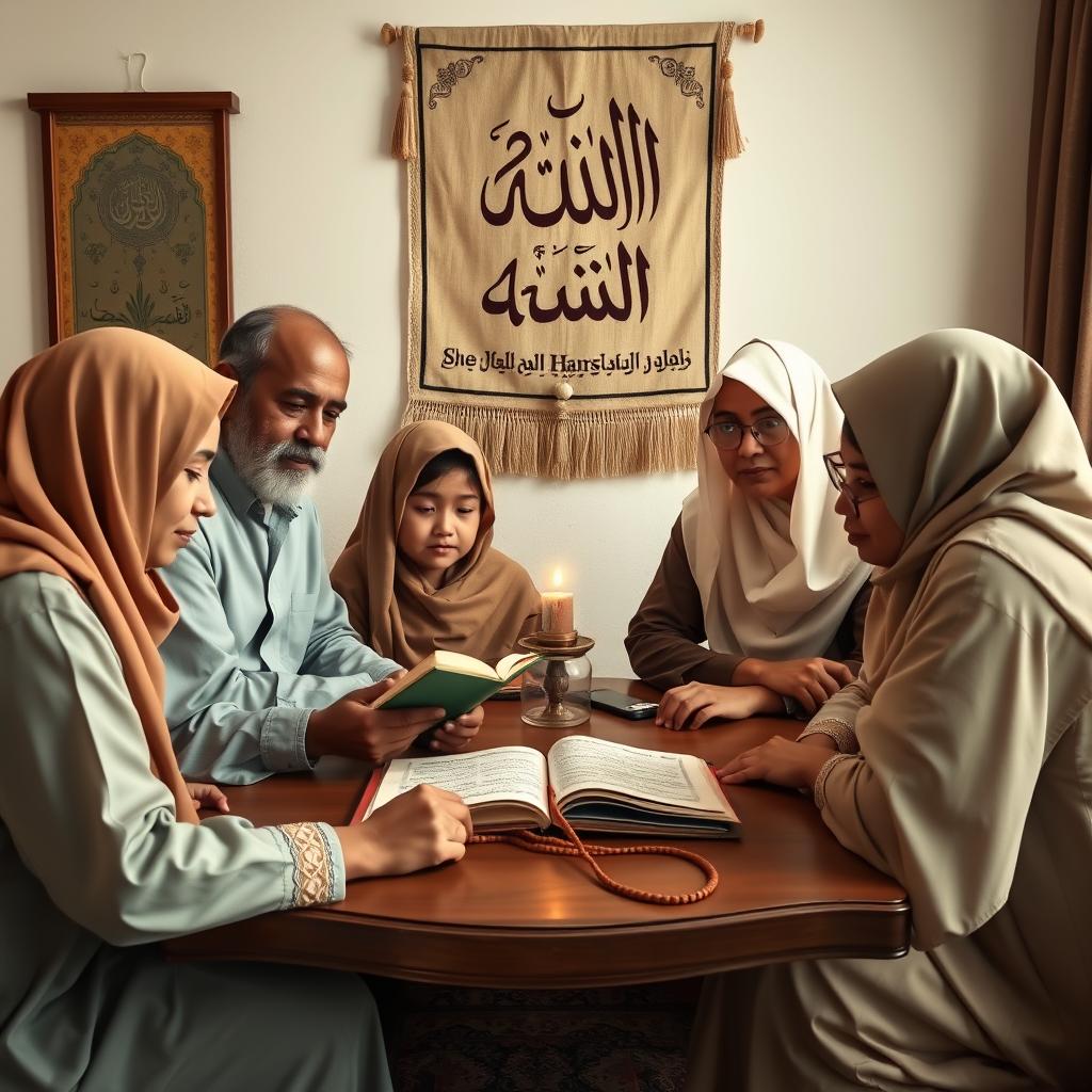 Muslim family applying understanding of divine governance in daily life