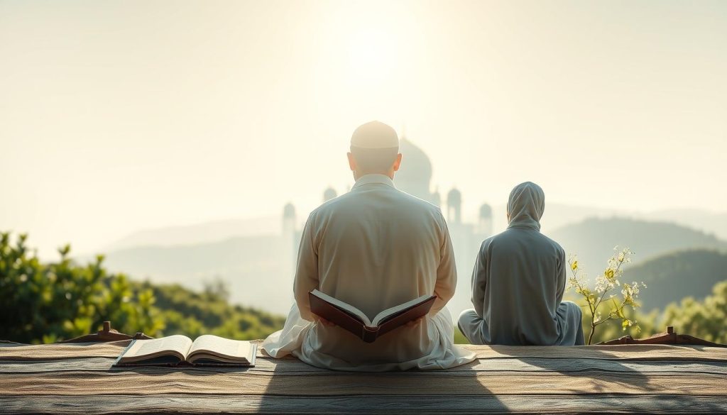 Muslim seeking guidance through various Islamic practices