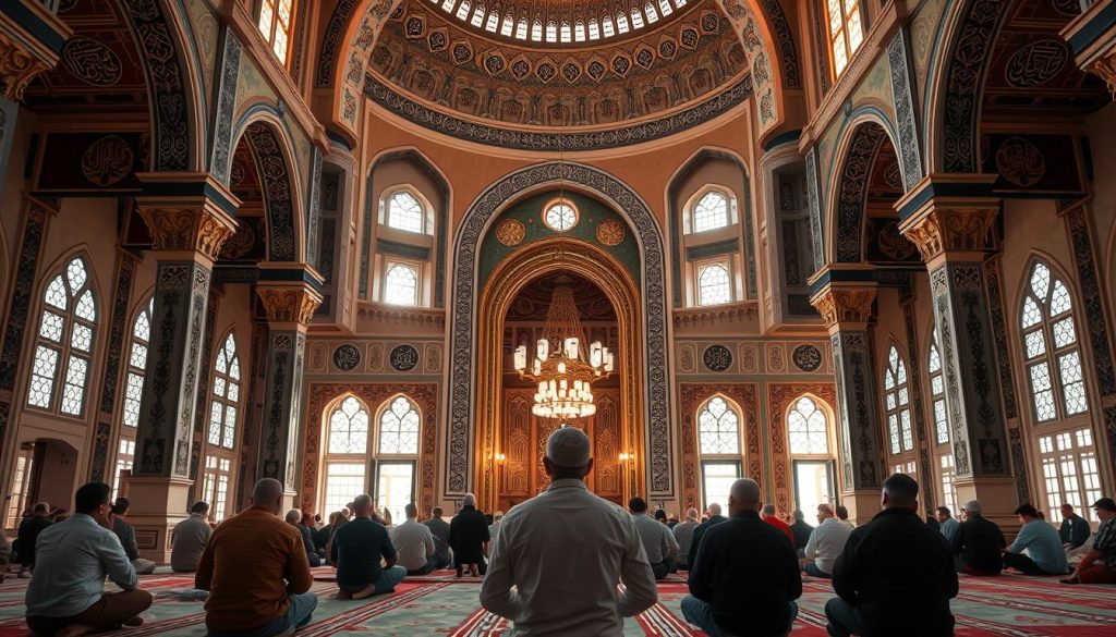 The Majesty and Generosity of Allah: Understanding Dhul-Jalaali wal-Ikraam Muslims in prayer at mosque