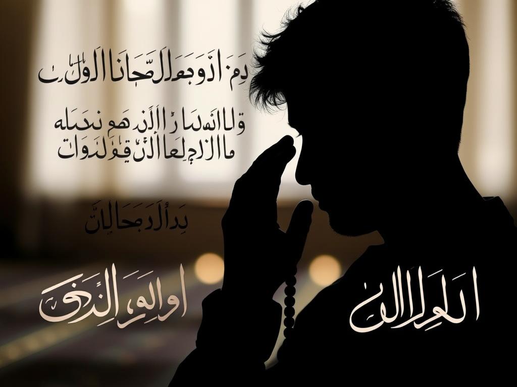 AL-BAATIN: The Hidden, The Imperceptible Name of Allah Person engaged in dhikr (remembrance) reflecting on Allah's name AL-BAATIN