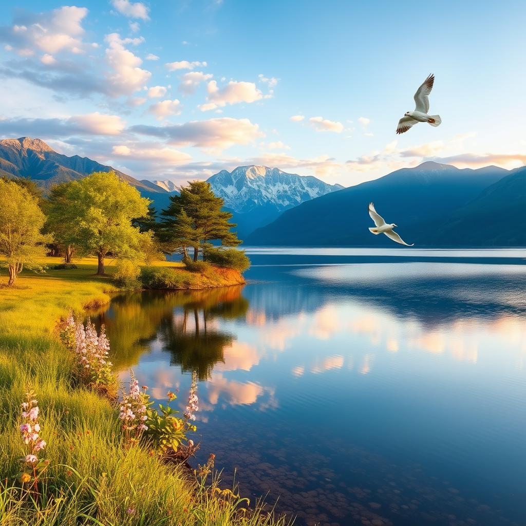 Serene natural landscape representing divine harmony