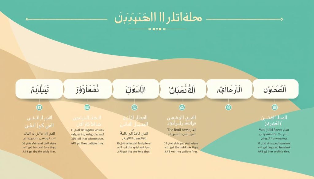 Steps of repentance illustrated in Islamic calligraphy
