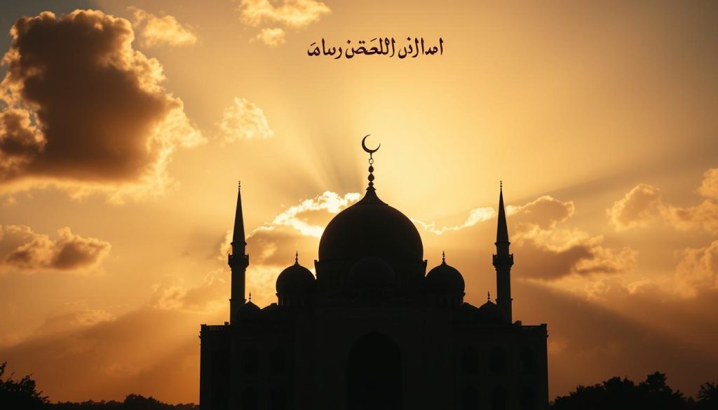 Sunrise over mosque symbolizing hope in Allah's mercy