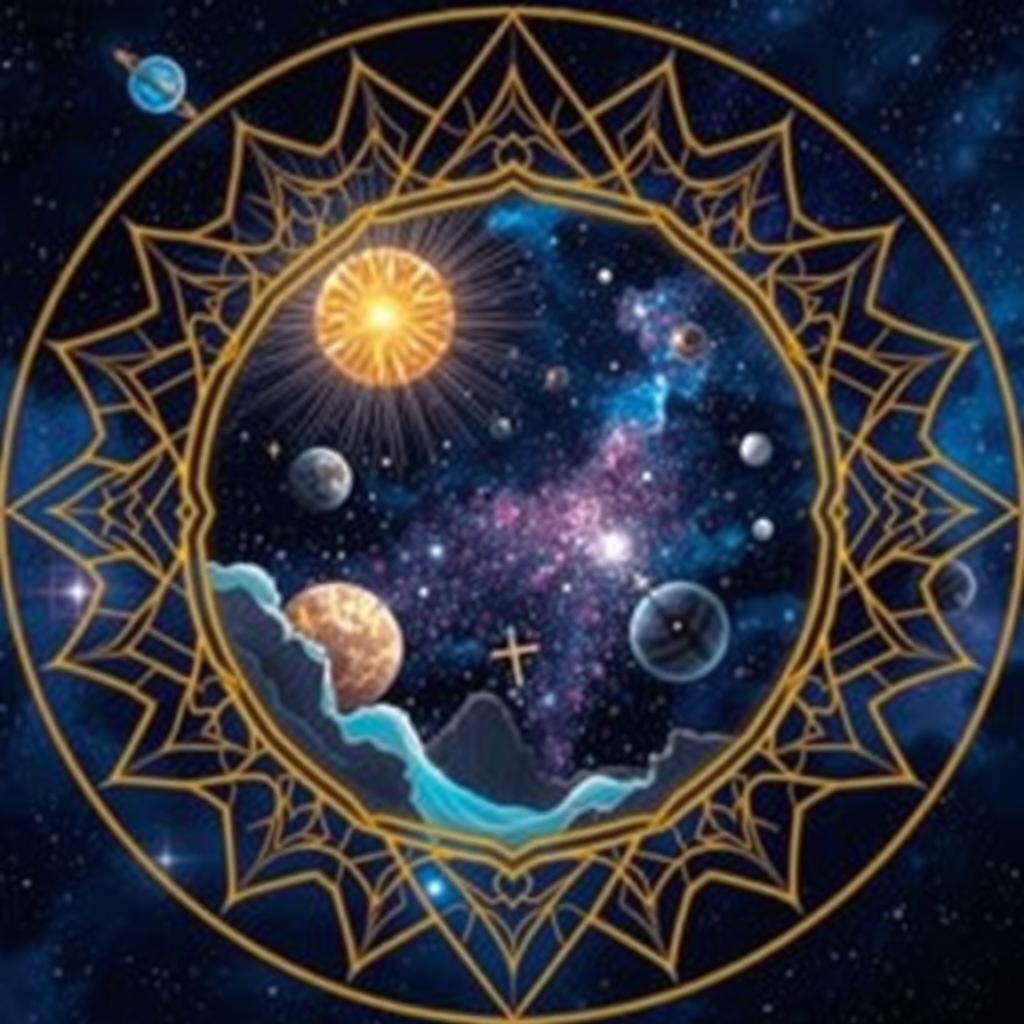 Symbolic representation of divine power and authority over creation