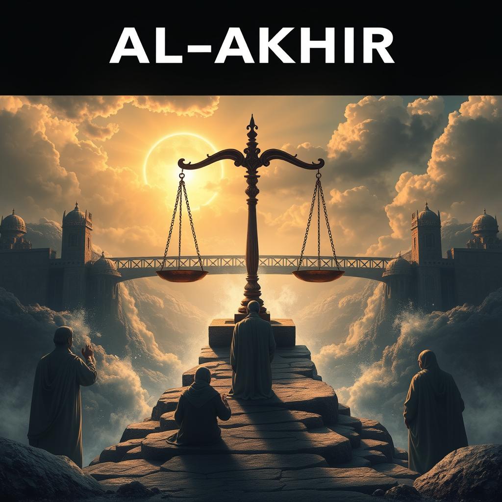 Symbolic representation of the Day of Judgment with Allah as AL-AAKHIR
