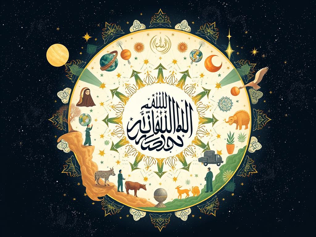 Visual representation of AL-JAAMI showing diverse elements being gathered together