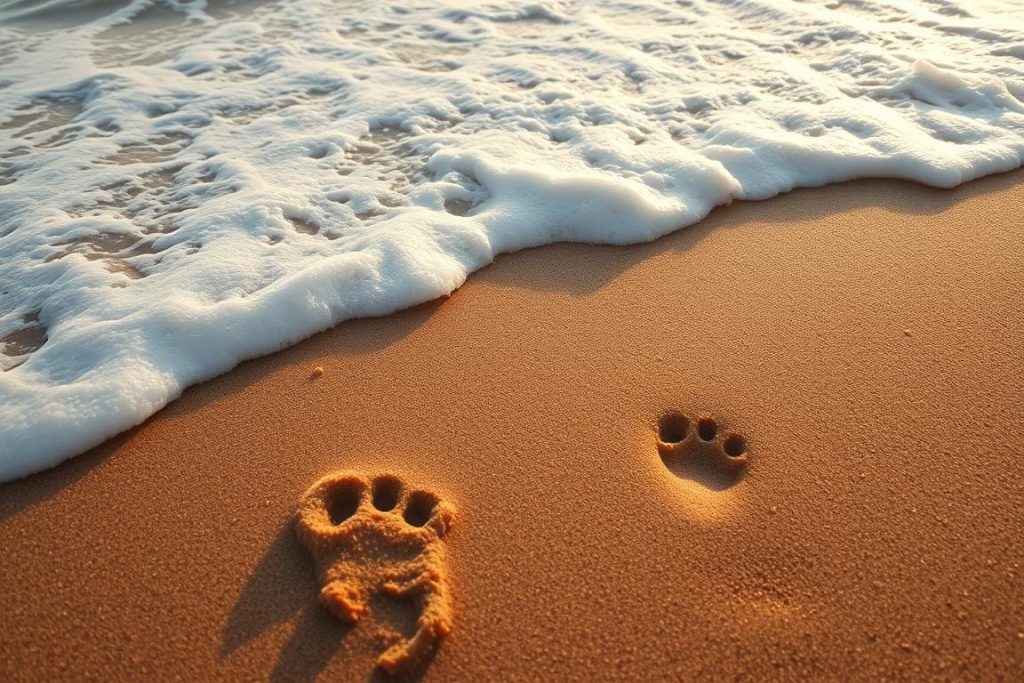 Water washing away marks in sand, symbolizing how repentance cleanses sins