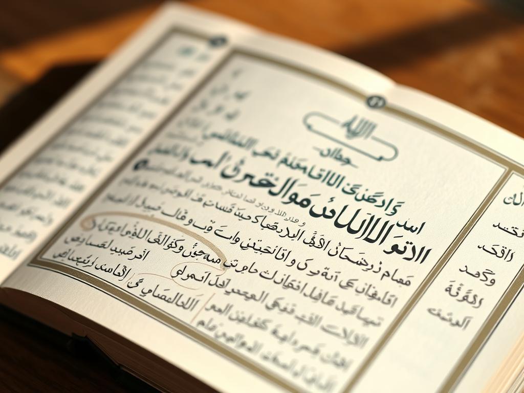 مصحف مفتوح على آية تذكر اسم الله الغني (AL-GHANIYY)