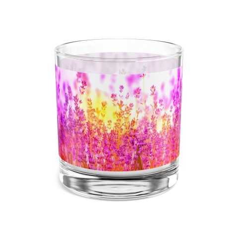 Vibrant Floral Rocks Glass,10oz
