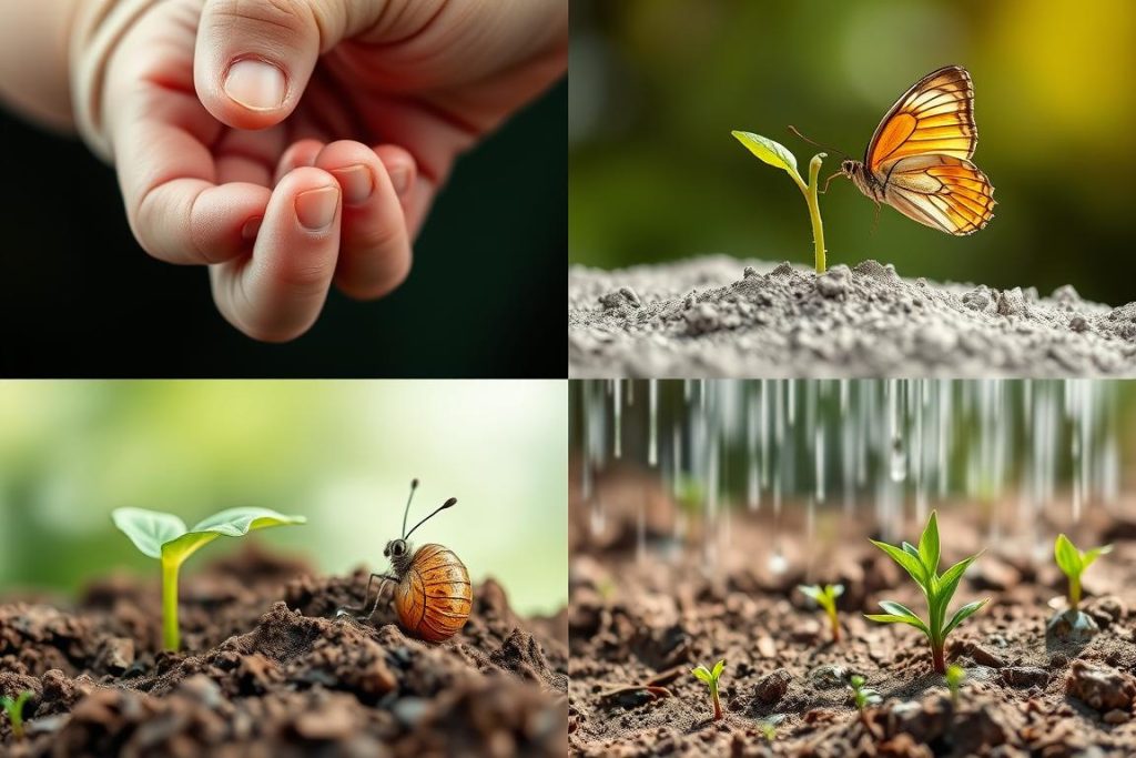Diverse natural scenes showing Allah's life-giving power as Al-Muhyi