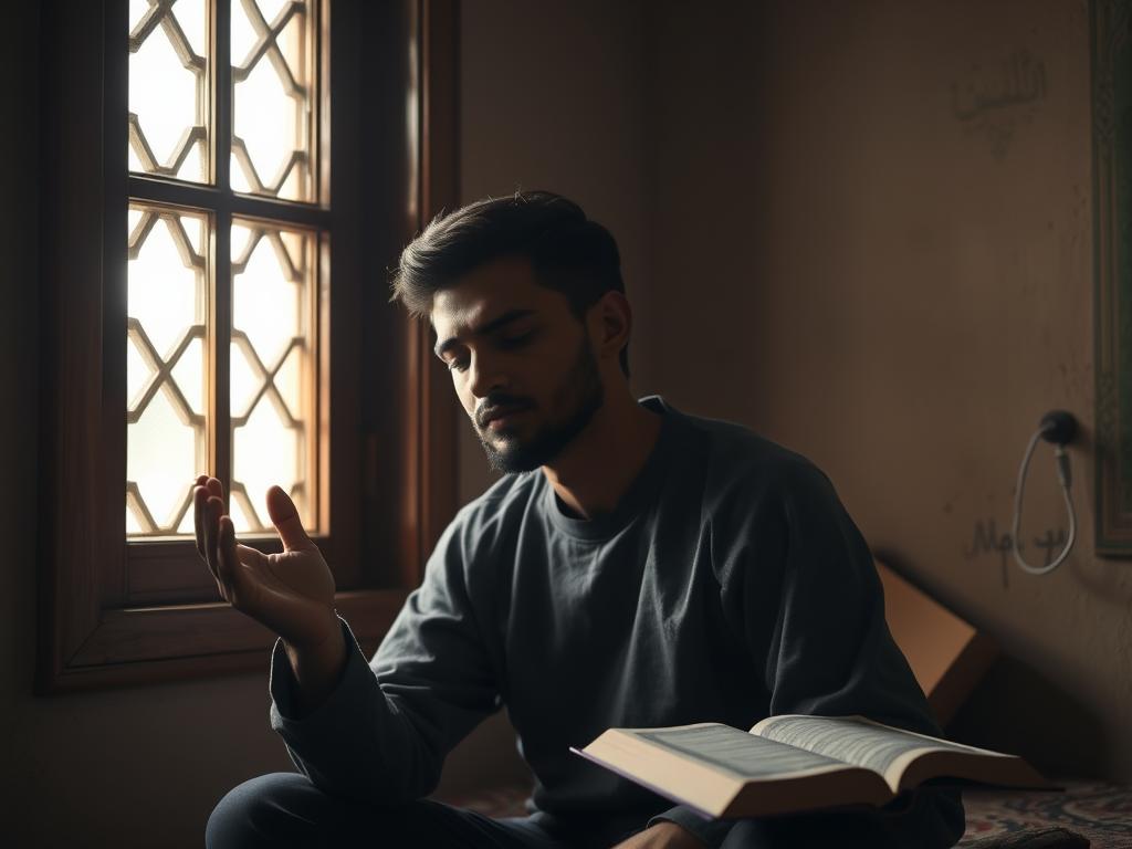 Understanding AR-RAQEEB: Meaning, Significance, and Spiritual Benefits Person finding solace in prayer during difficult times