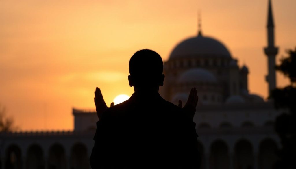 Understanding Al-Mujeeb: The Divine Responder and the Benefits of Embracing This Name Person in prayer with hands raised symbolizing supplication to Al-Mujeeb