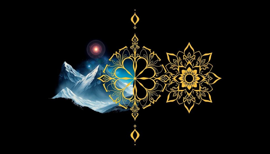 The Meaning of AL-JALEEL and Its Spiritual Benefits Visual representation of the balance between Jalal (Majesty) and Jamal (Beauty) as divine attributes of AL-JALEEL