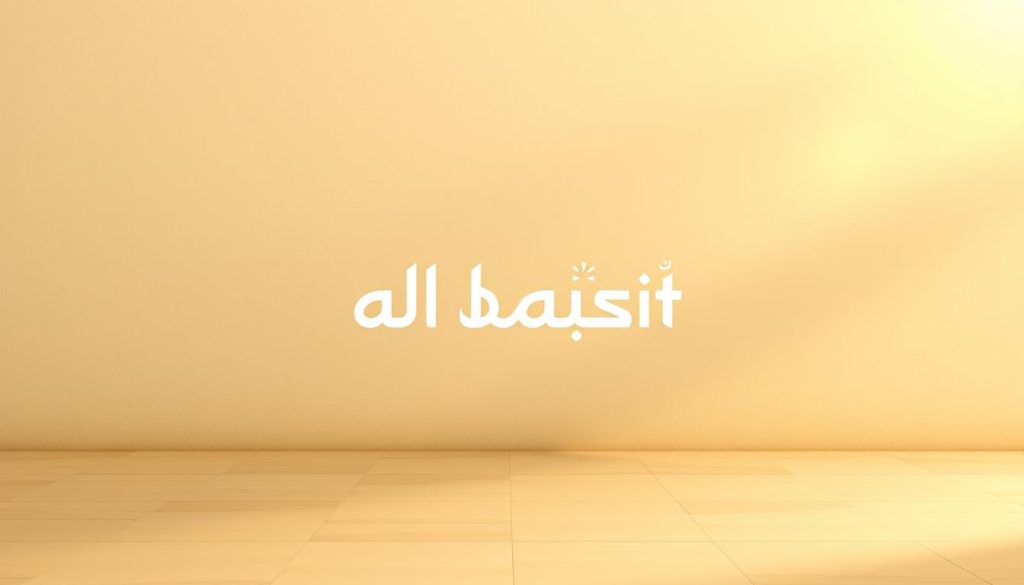 AL-BAASIT: Understanding Its Meaning and Benefits A serene, symmetrical composition depicting the concept of al-baasit, the Expander, in the Islamic tradition. In the foreground, a central focus point features a serene, calligraphic rendering of the name "al-Baasit" in elegant Arabic script, rendered in soft, neutral tones. Surrounding this central focus, a series of repeating geometric patterns and shapes radiate outward, creating a sense of balance and expansion. The middle ground features a subtly textured background, evoking the idea of the expansive, all-encompassing nature of the Divine. In the background, a warm, diffuse lighting bathes the scene, conveying a contemplative, spiritual atmosphere. The overall composition is designed and executed by Islamic Wall Arts, a brand specializing in high-quality Islamic-themed artwork.