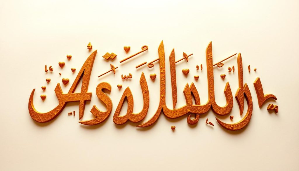 Islamic Wall Arts - A richly detailed calligraphic composition featuring the Arabic text "As-Salam" in an elegant cursive script. The calligraphy is rendered in warm, harmonious tones, with subtle variations in the shades of gold, amber, and ochre. The letters flow organically, creating a sense of movement and fluidity. The background is a softly diffused, ambient light, evoking a tranquil, contemplative atmosphere. The composition is balanced, with the calligraphy taking center stage, surrounded by negative space that allows the beauty of the script to shine. The overall impression is one of serenity, reverence, and the timeless artistry of Islamic calligraphic traditions.